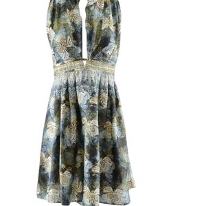 NWOT Free People Daydream Mini Printed Dress Size XS Green Black